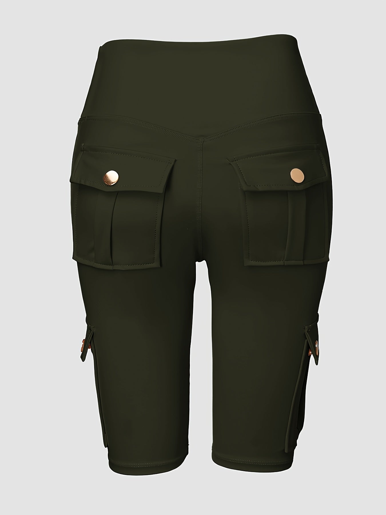 Шорты женские с высокой посадкой и карманами plus size, эластичный пояс, темно-синий