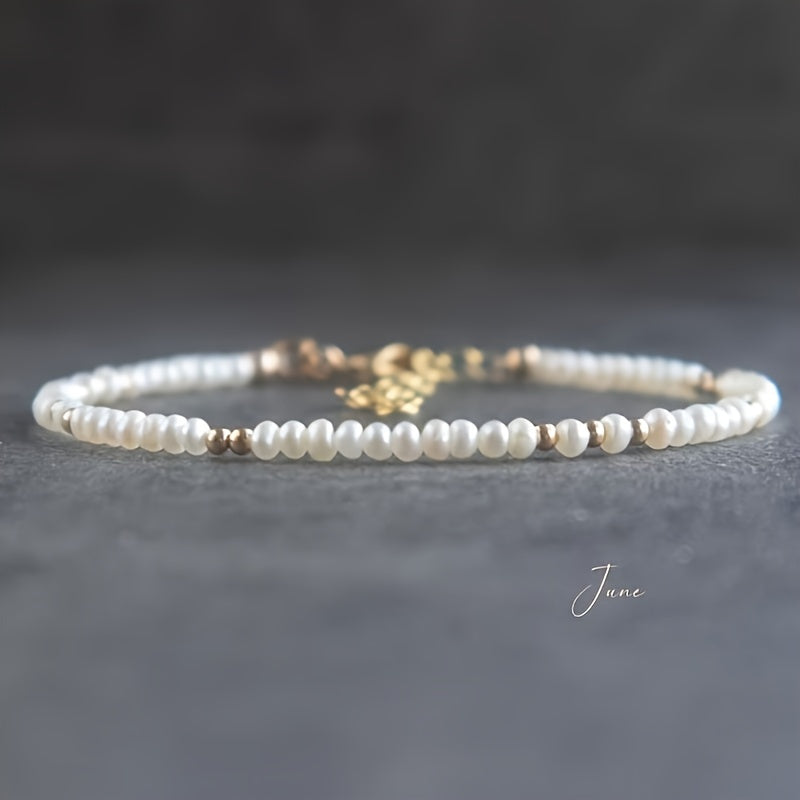 Женский браслет из бусин лунного и солнечного камня для подарка и украшений