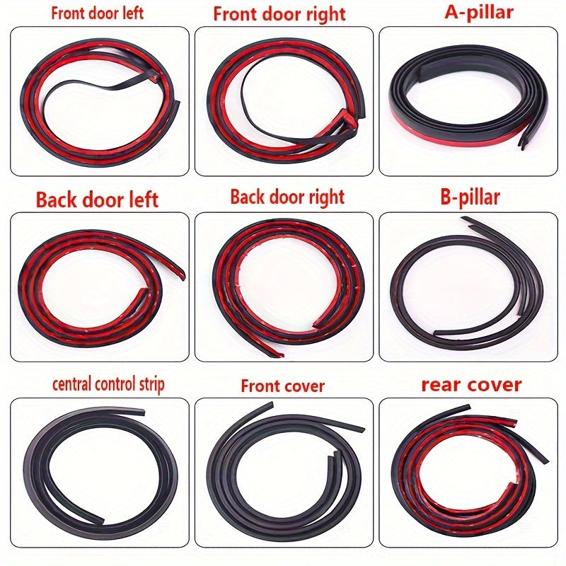 Car Vehicle Door Seal Strip Dustproof Soundproof Weather Stripping Rubber Set
