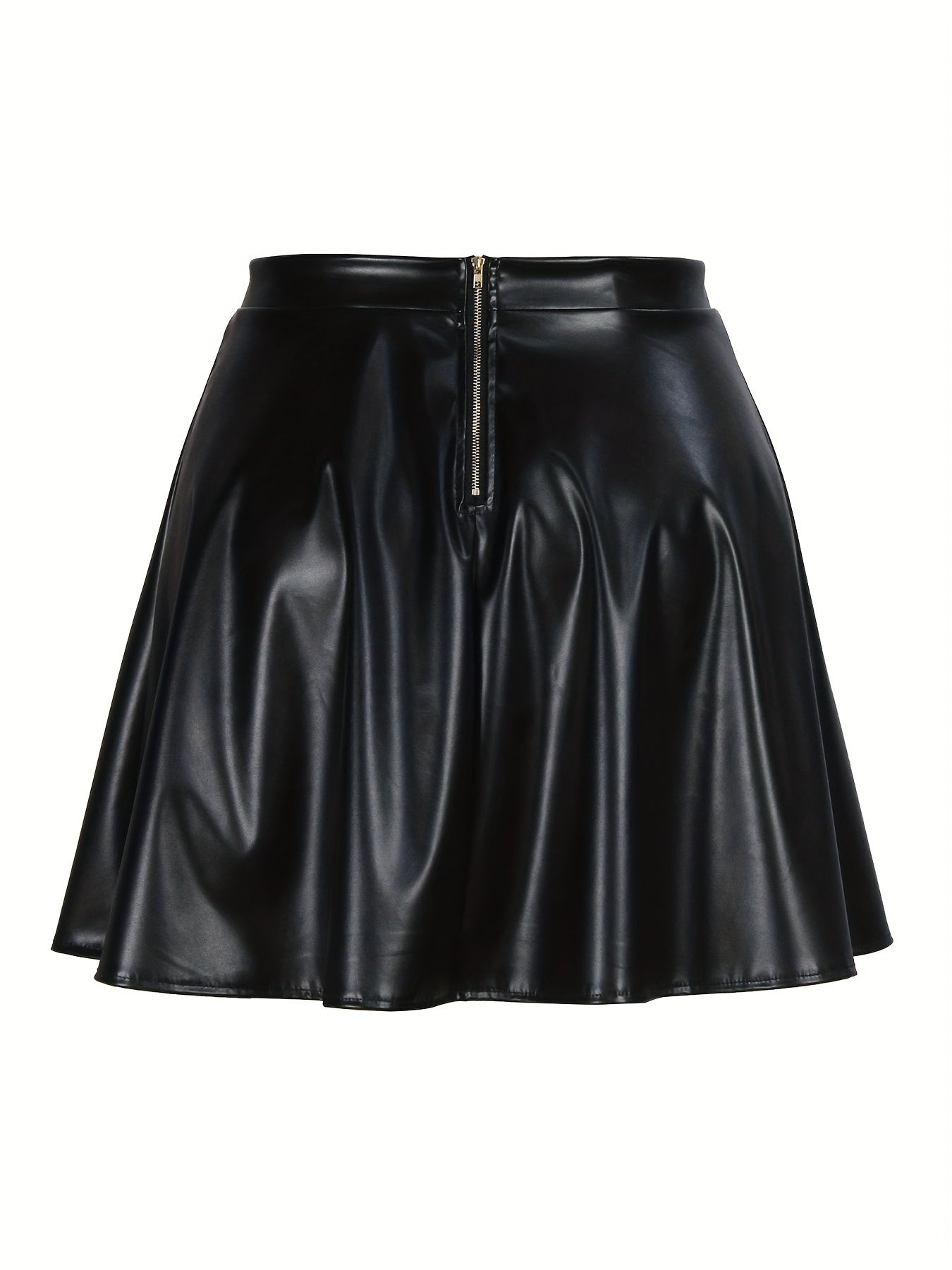 Falda midi de poliéster para mujer talla grande rosa cómoda y casual