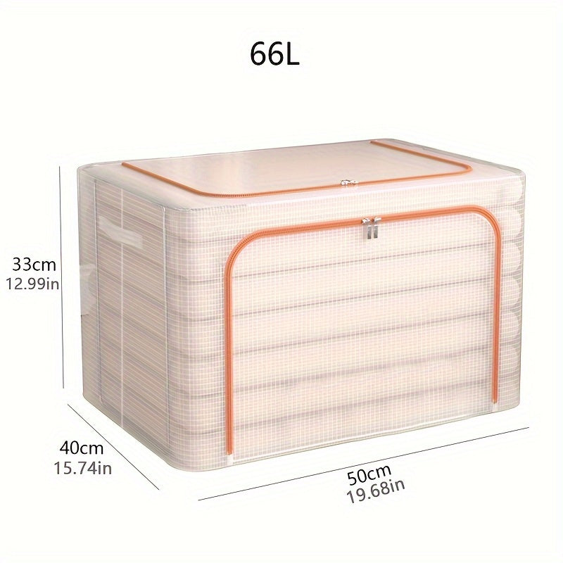 Large Capacity Steel Frame Clothes Storage Box Folding Waterproof Wardrobe Organizer