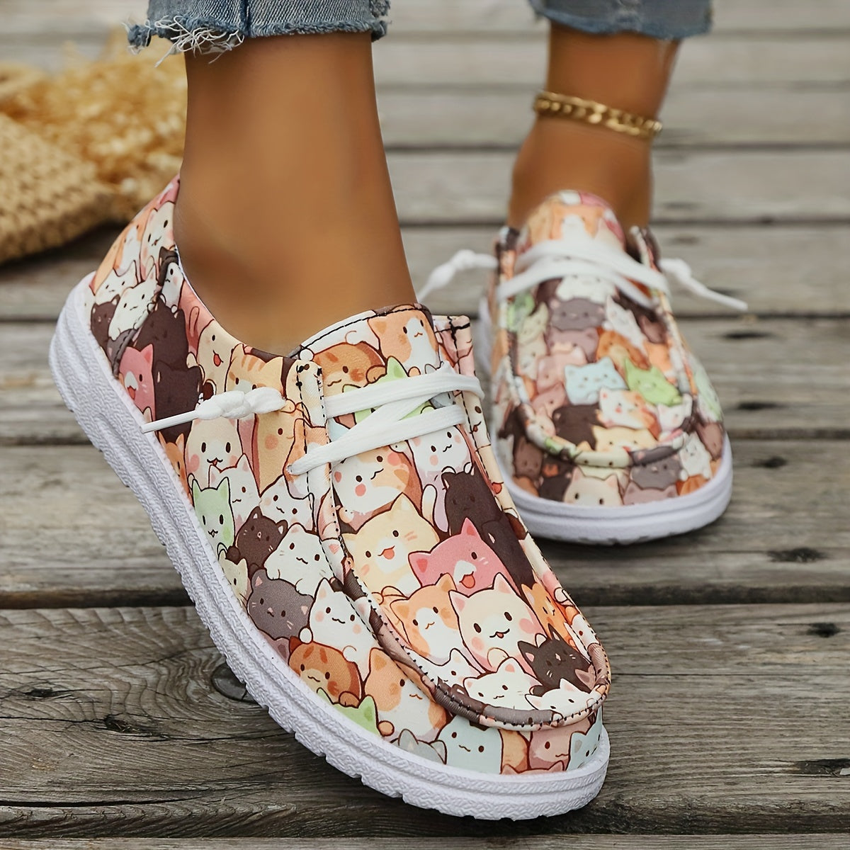 Women's Printed Slip-On Sneakers Casual Comfortable Shoes