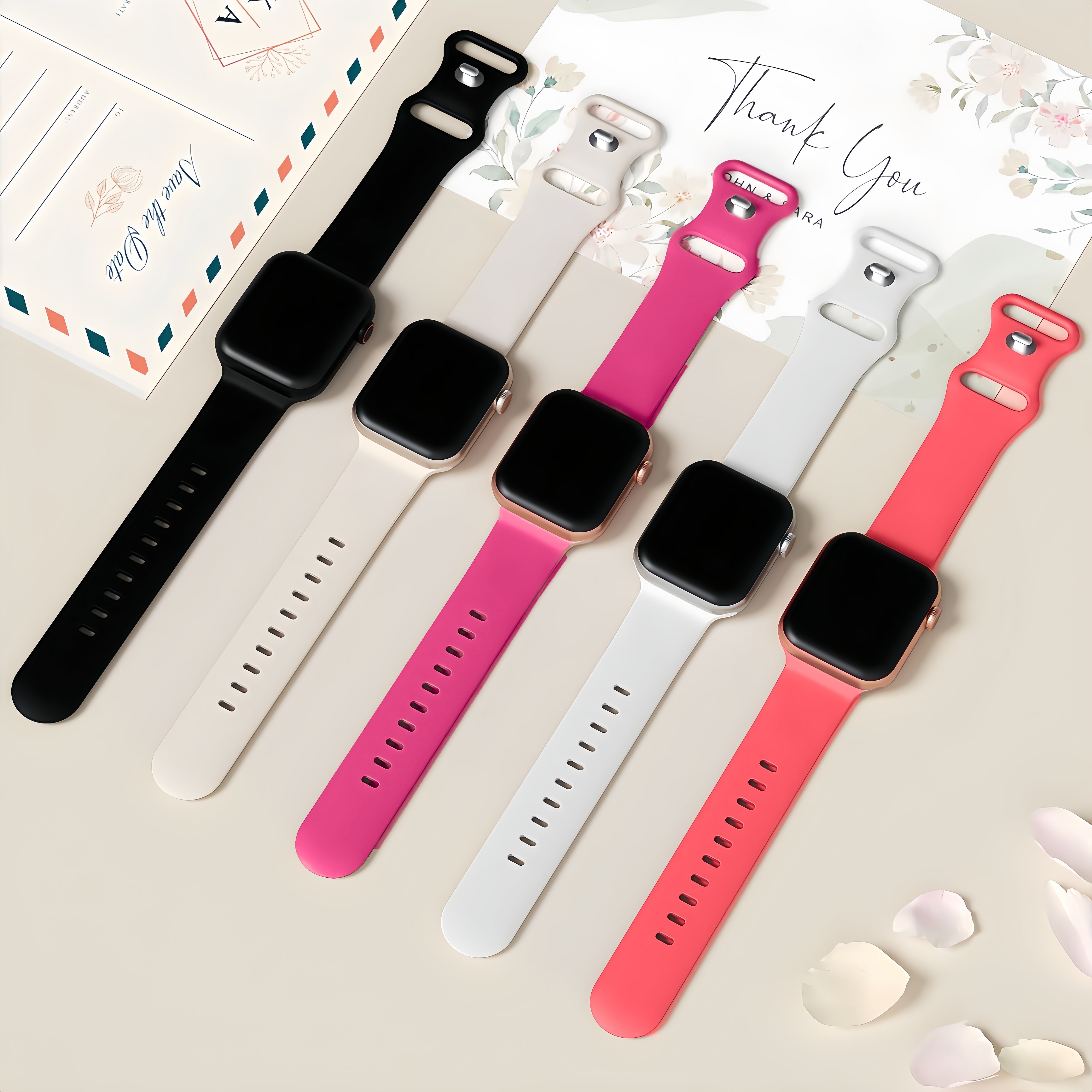 Silicone Sport Bands for Apple Watch Waterproof Adjustable 38mm to 49mm Men Women