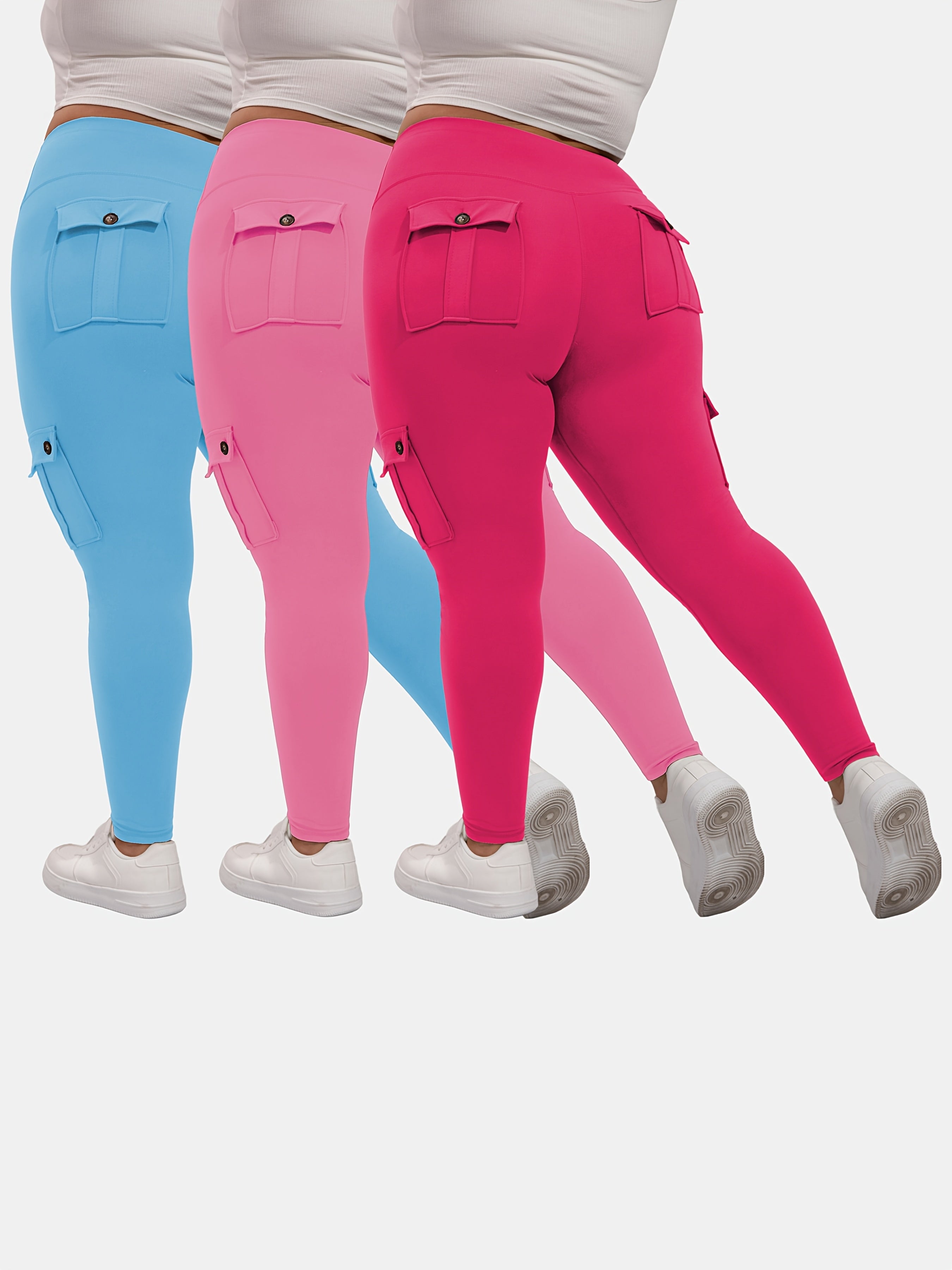 Women's Plus Size Sports Leggings High Waist Tummy Control Four-Way Stretch