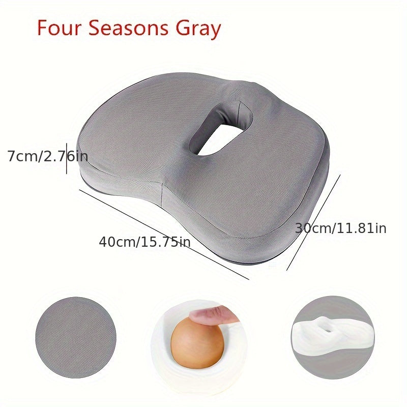 Memory Foam Cushion for Office Chair Blue Relieves Tailbone Pain Anti-Slip