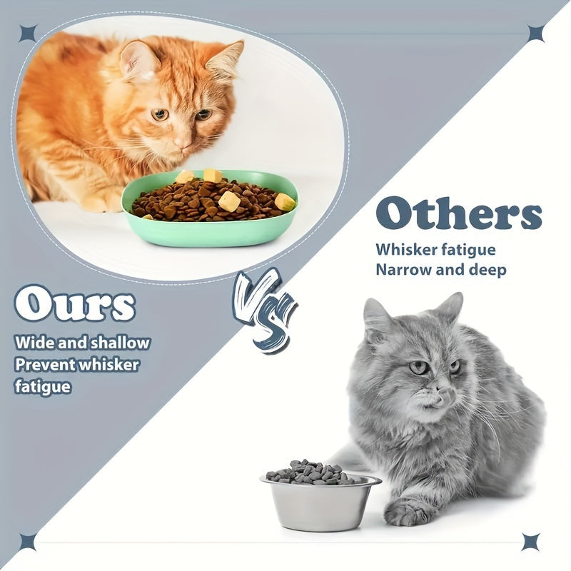 11pcs Non-Slip Plastic Cat Food and Water Bowls Set Colorful for Small Cats and Kittens