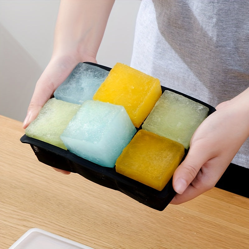 Large Square and Sphere Ice Cube Trays Set for Whisky and Cocktails Black