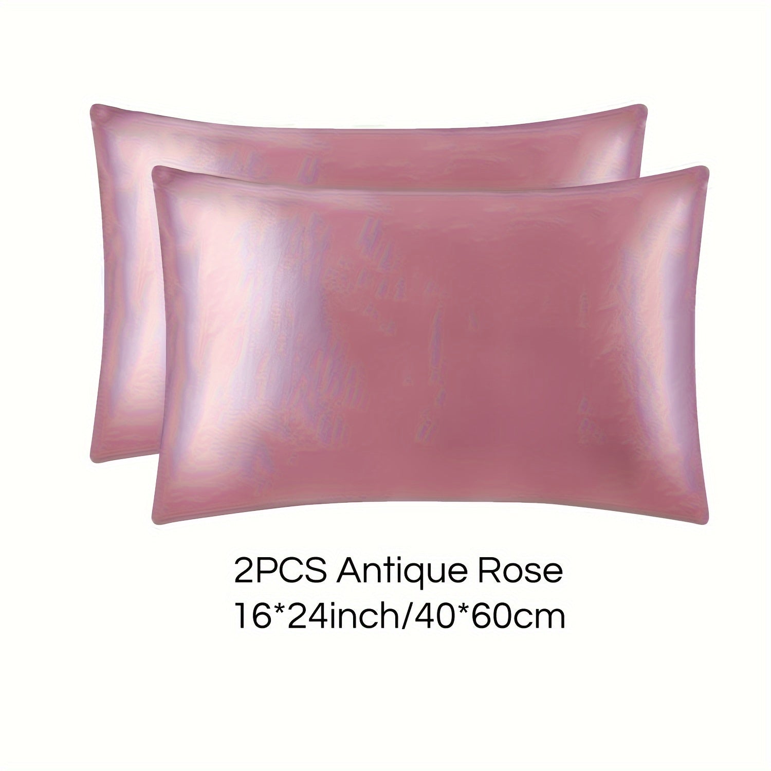 Set of 2 Mulberry Silk Pillowcases Hypoallergenic Satin Weave Solid Color Invisible Zipper Machine Washable Skin Hair Care