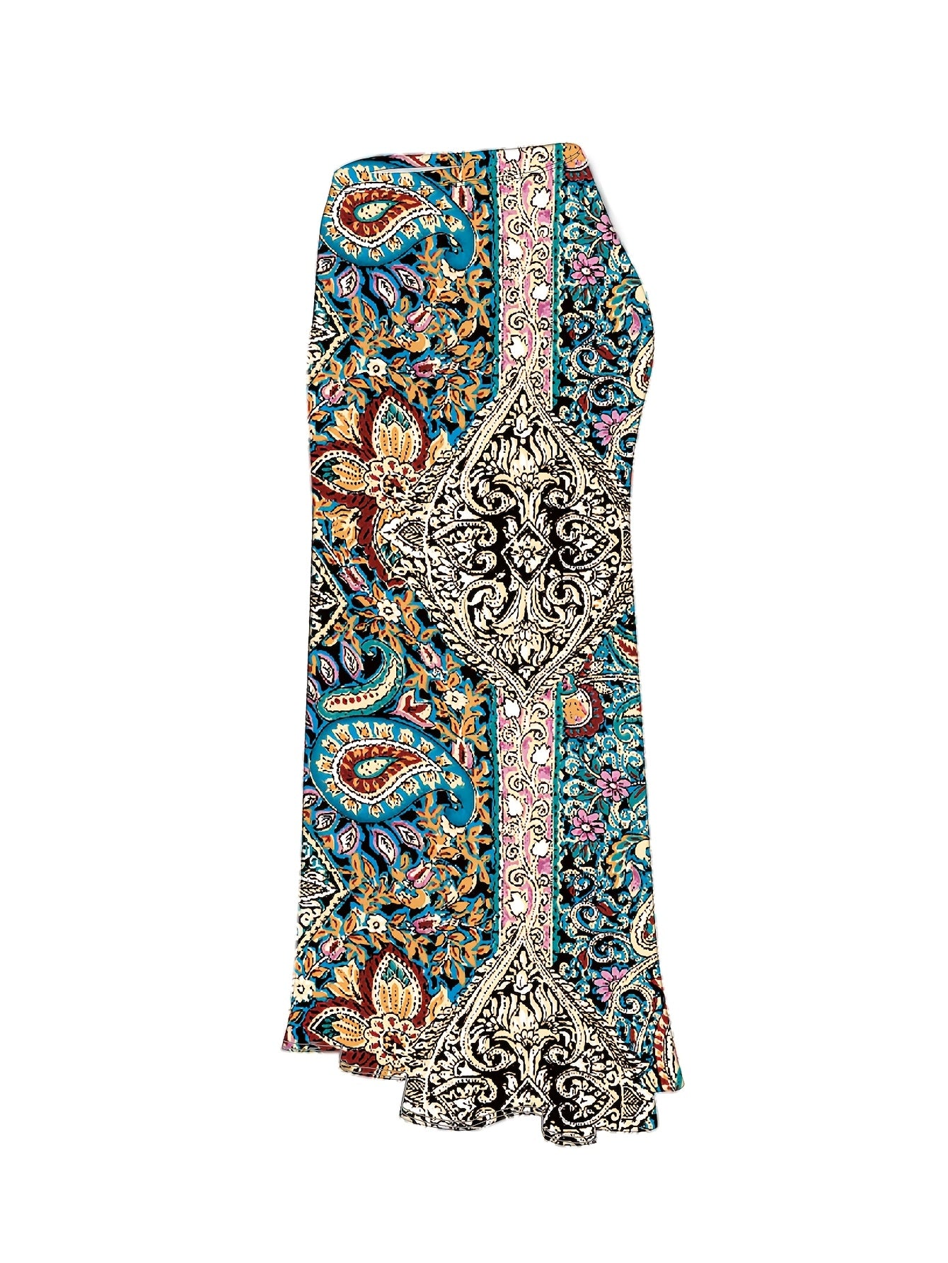 Women's Plus Size Mermaid Skirt Ditsy Floral Knit All Seasons