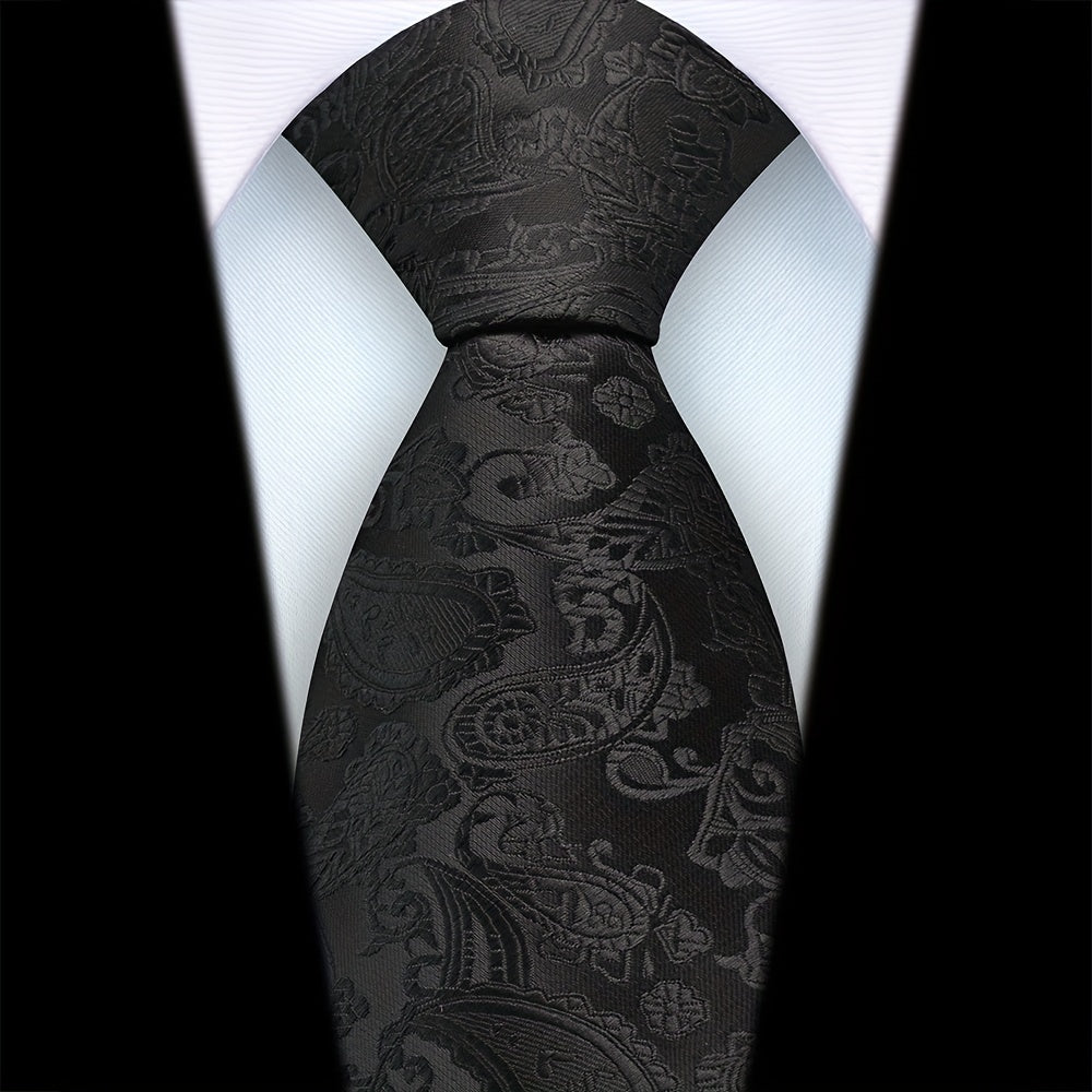 Мужской пейсли галстук из полиэстера сатин шириной 8 см для свадеб, вечеринок и деловых встреч