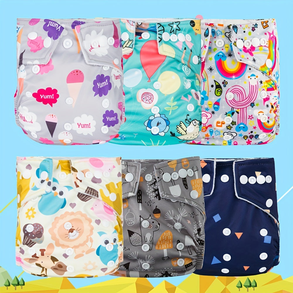 Adjustable Waterproof Cloth Diaper for Baby Girls and Boys with Pocket