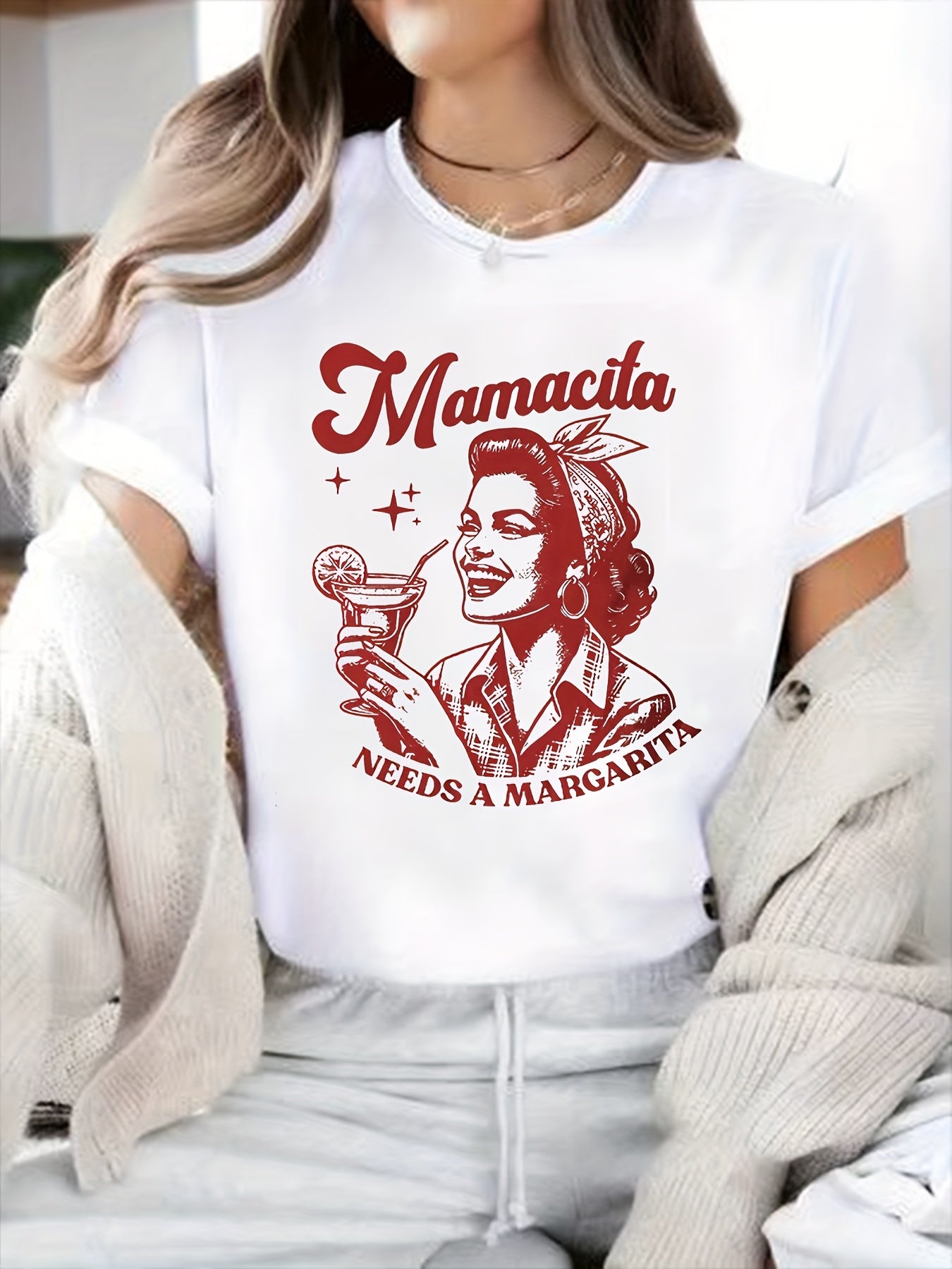 Women’s Plus Size Graphic Tee White Summer Casual T-Shirt With Drawstring Hoodie