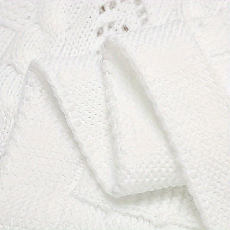 Solid Color Throw Blanket for Spring and Summer Knit Cable Hollow-Out Design Light Green Khaki White