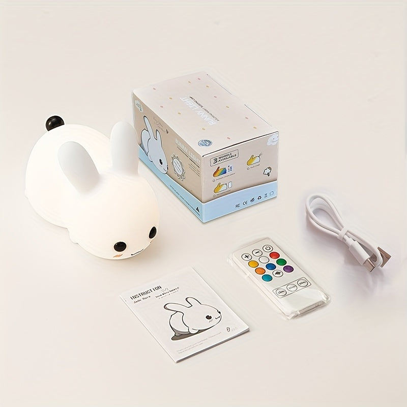 Silicone Night Light with USB Charging Remote Control Dimmable Touch LED for Kids and Bedroom