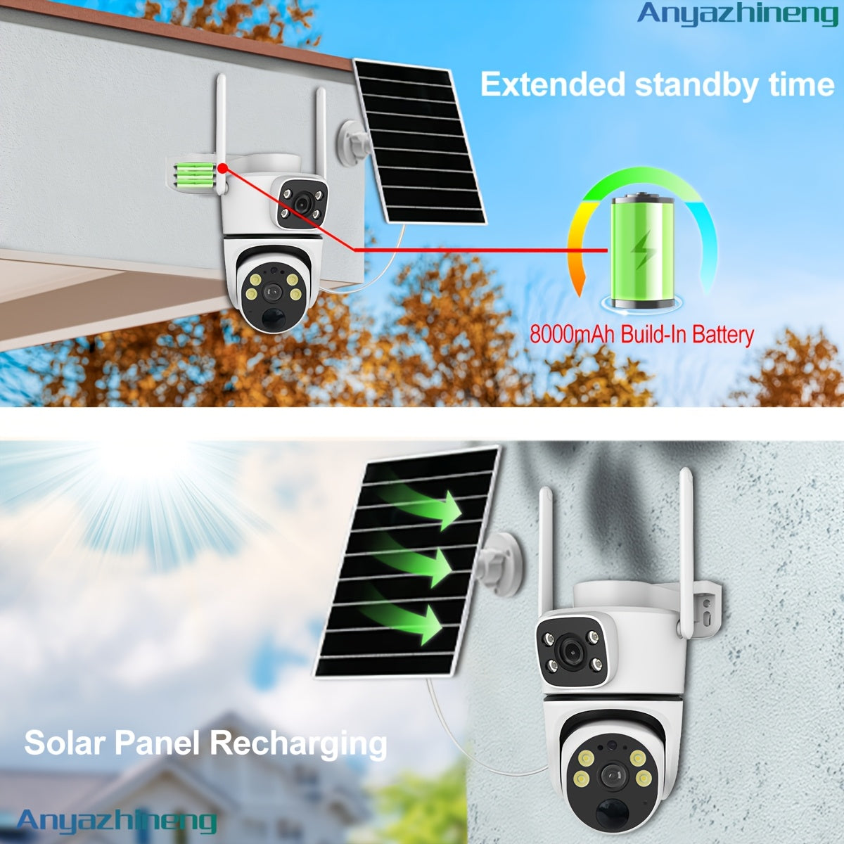 Outdoor Security Camera with PTZ 1080p HD Motion Detection Two-Way Audio Solar Powered