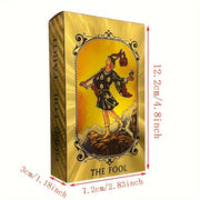 Russian Golden Tarot Deck 78 Cards with Russian Paper Guide Book for Divination