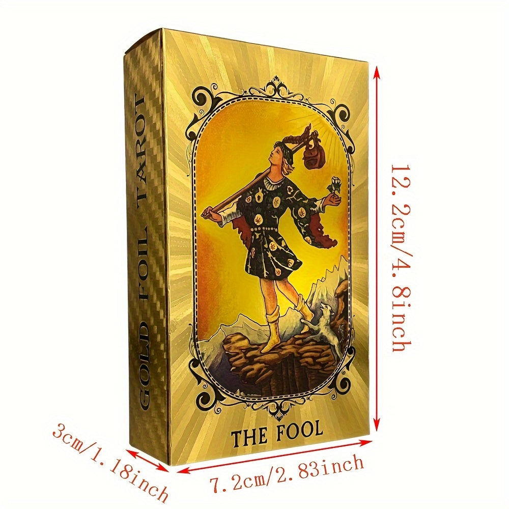 Russian Golden Tarot Deck 78 Cards with Russian Paper Guide Book for Divination