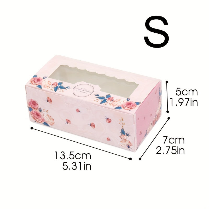 Набор подарочных коробок с розовыми розами и наклейками для дней рождения и свадеб