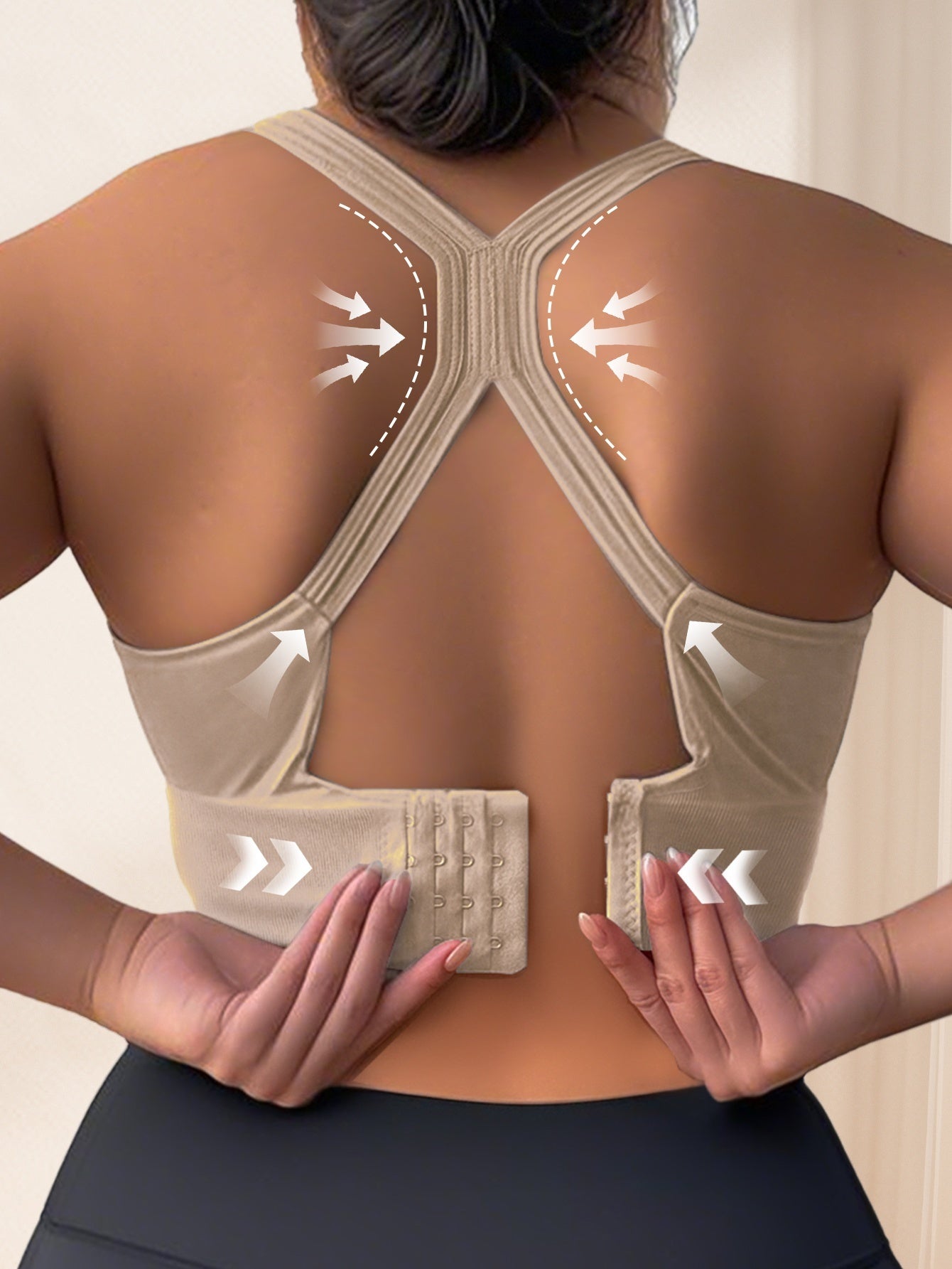 Women's Seamless Shock-Absorbing Back Support Sports Bra for Yoga Fitness