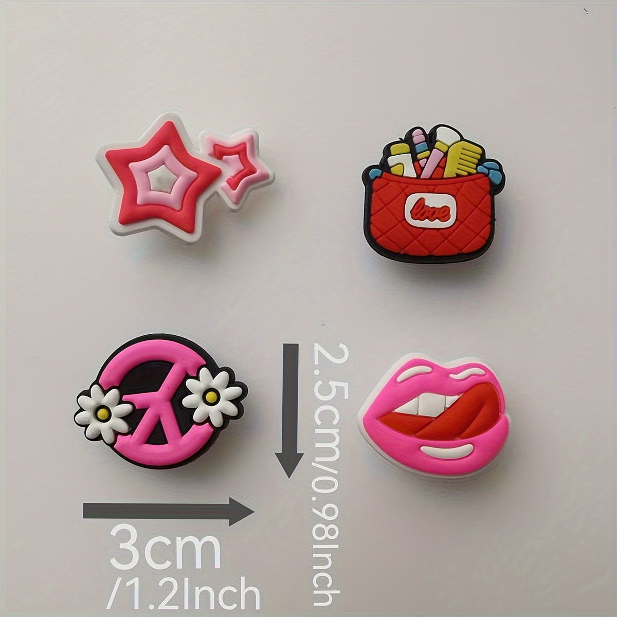 Pink PVC Shoe Decorations for Girls, DIY Craft Accessories, 20/30/50 pcs