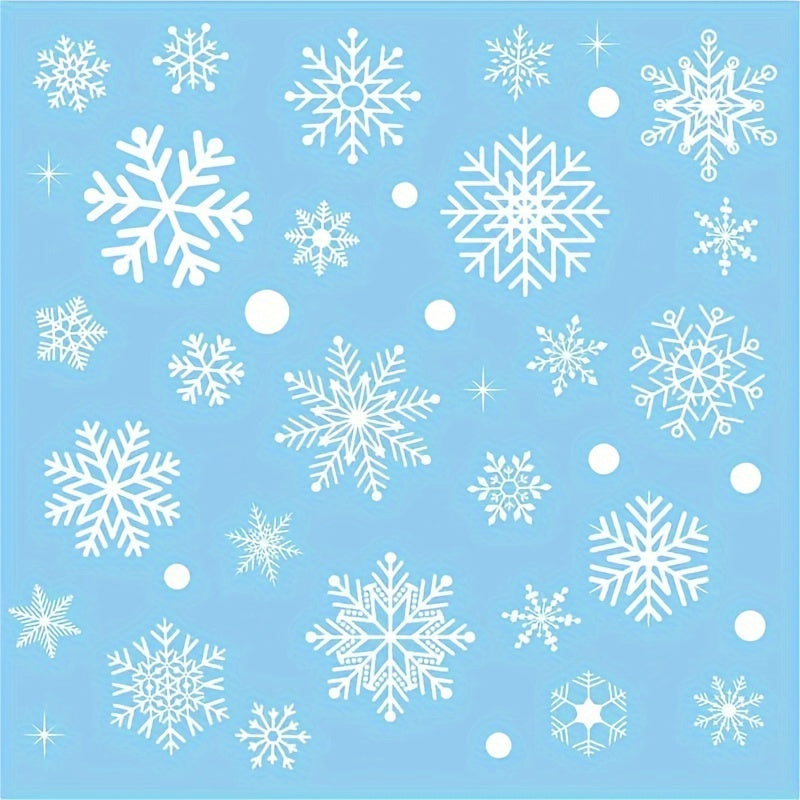 Double-Sided Christmas Decals for Windows Winter Holiday Decor Snowflake Clings