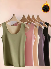 Plus Size Thermal Fleece Tank Tops for Women 5-Pack Sleeveless Base Layers