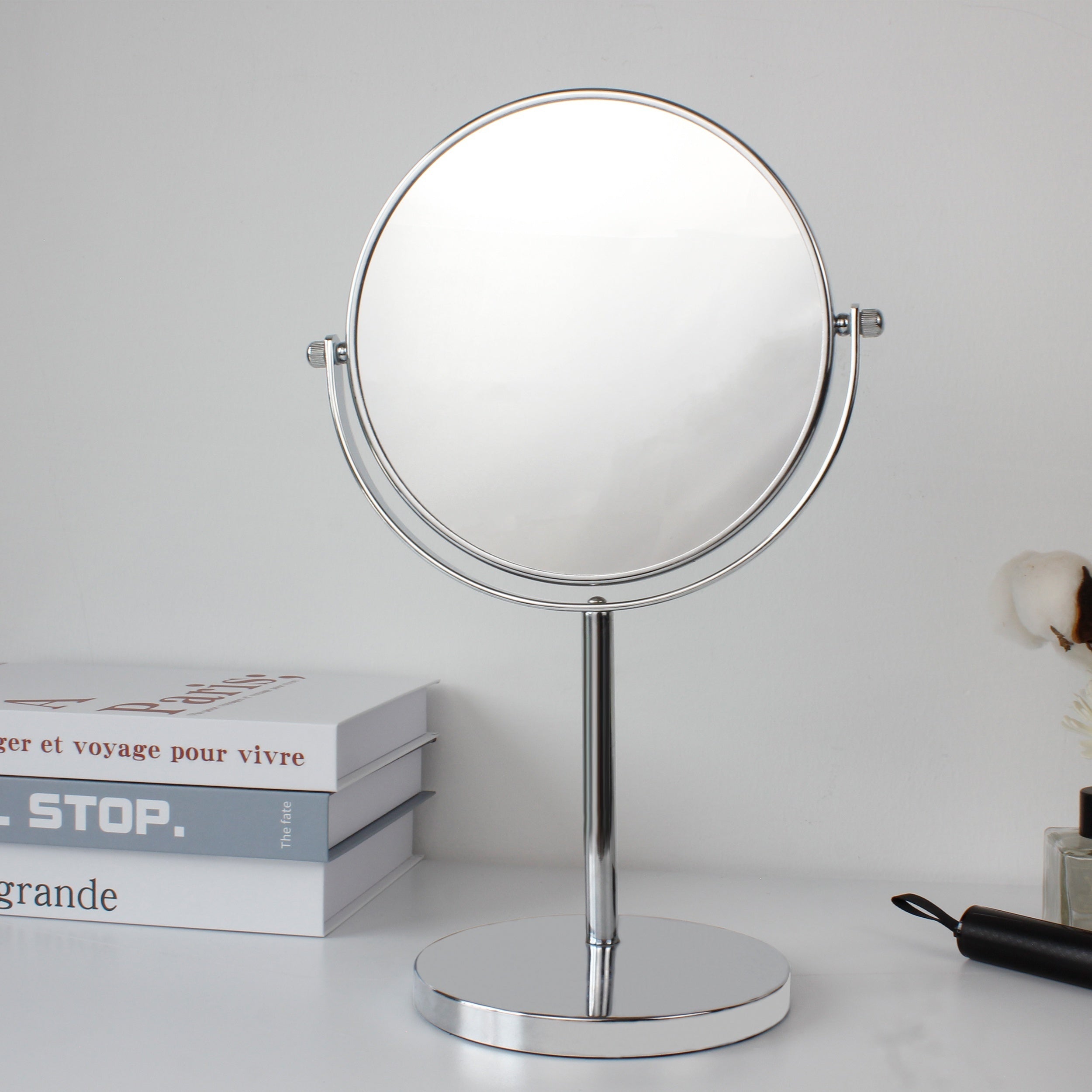Double-Sided Magnifying Makeup Mirror 10X/1X Rotatable Desktop Bathroom Office