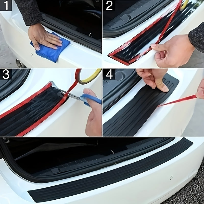 Universal Car Rear Bumper Guard Protects Trunk Sill Rubber Strips
