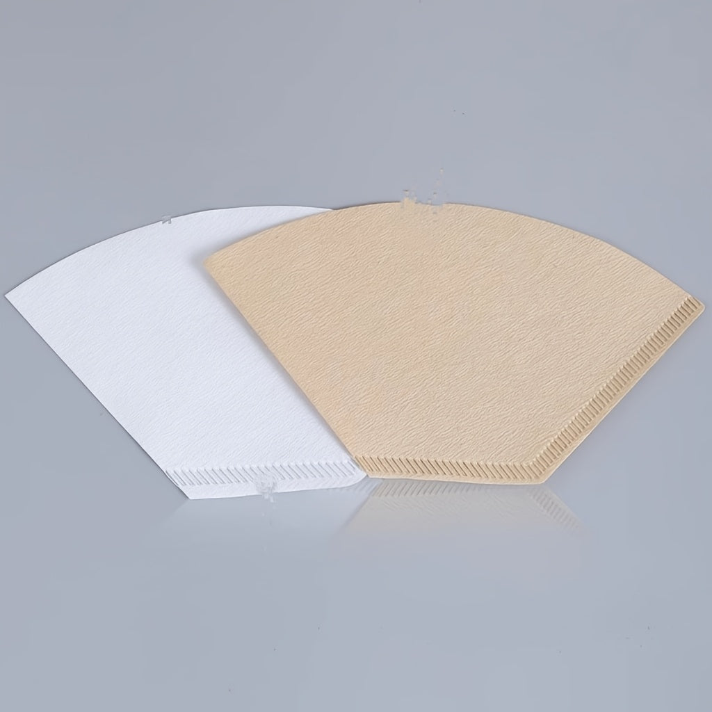 Natural Wood Pulp Coffee Filters Fan-Shaped Pack of 50 or 80 for Drip Coffee Machines