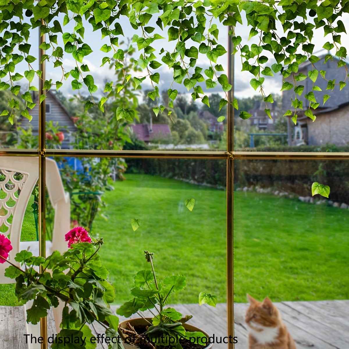 Contemporary Leaf Vine Privacy Window Film Double-Sided Reusable PVC Sticker