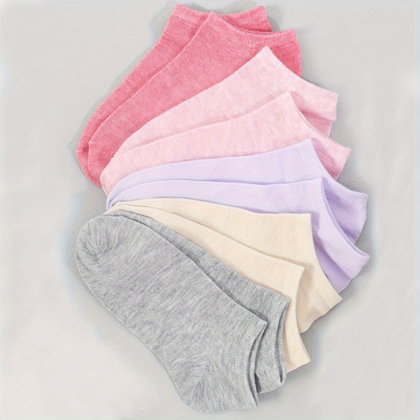 Women's Ankle Socks 20 Pairs Assorted Colors Polyester Elastane Knit Fabric Lightweight Sweat-Absorbent
