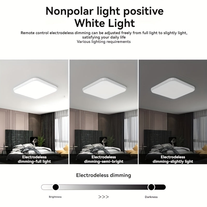 Luz de techo LED solar de 200W, regulable, control remoto, interior y exterior, blanca