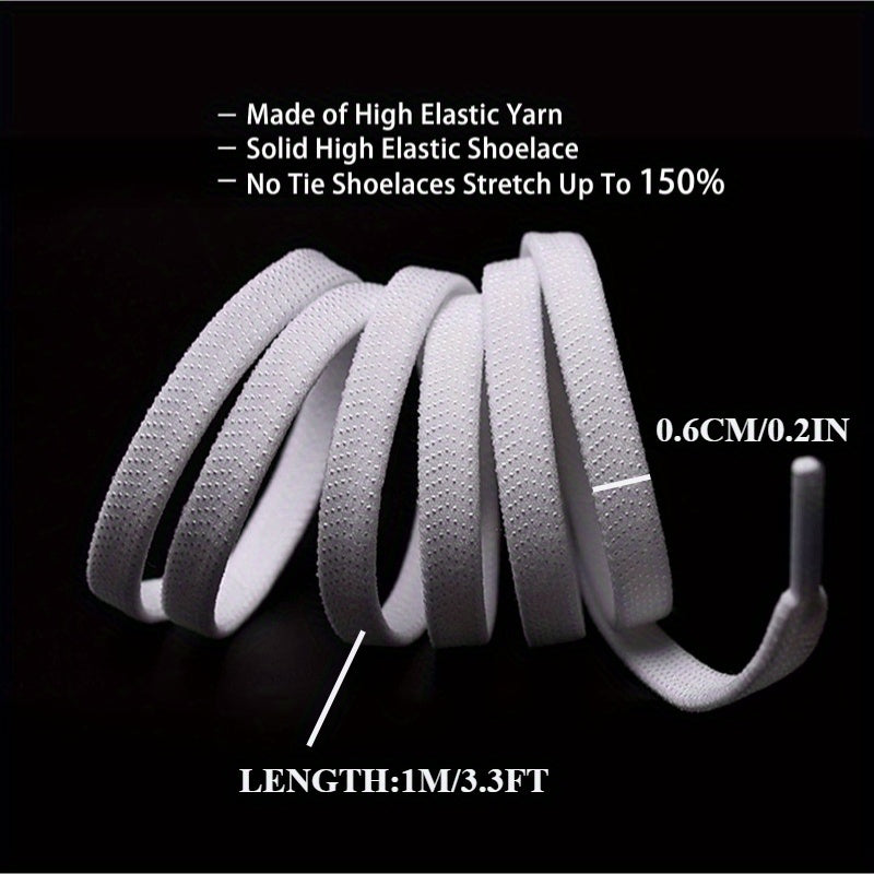 No-Tie Elastic Shoelaces for Kids and Adults, Flexible Easy to Use