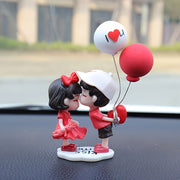 Cute Car Couple Ornaments Home Office Dashboard Decor Set
