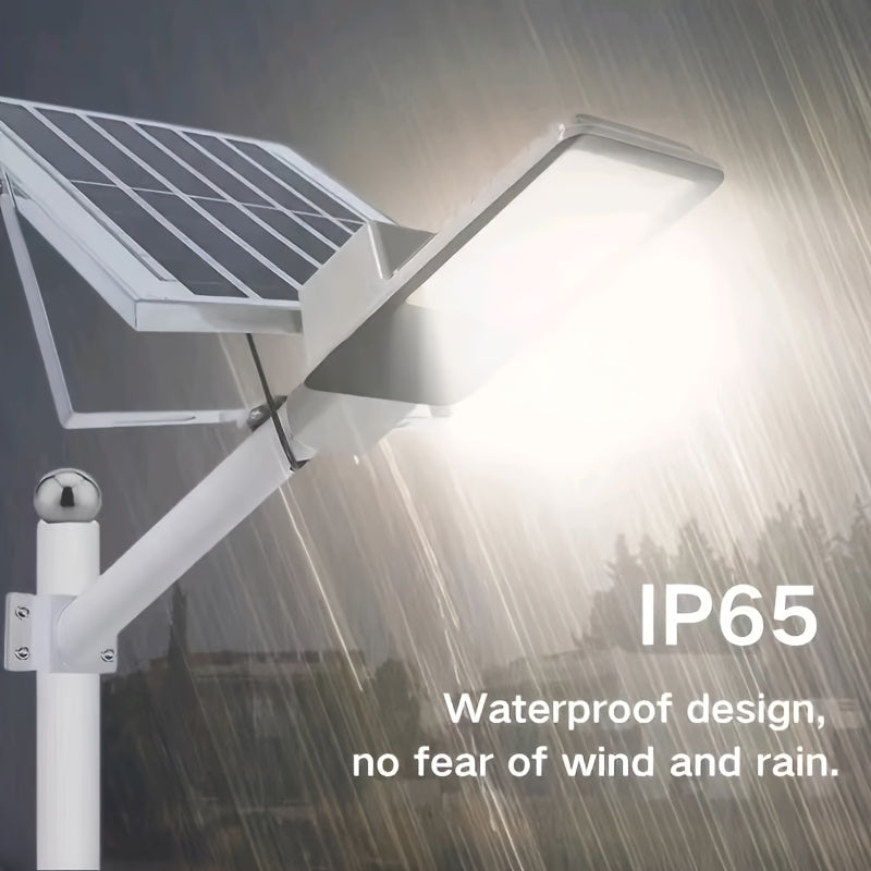 Farola solar de calle con control remoto y batería de 6000mAh, 252 LEDs, para exteriores, jardín y entrada