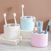 Plastic Bathroom Organizer for Toothbrush and Toothpaste Freestanding Space-Saving