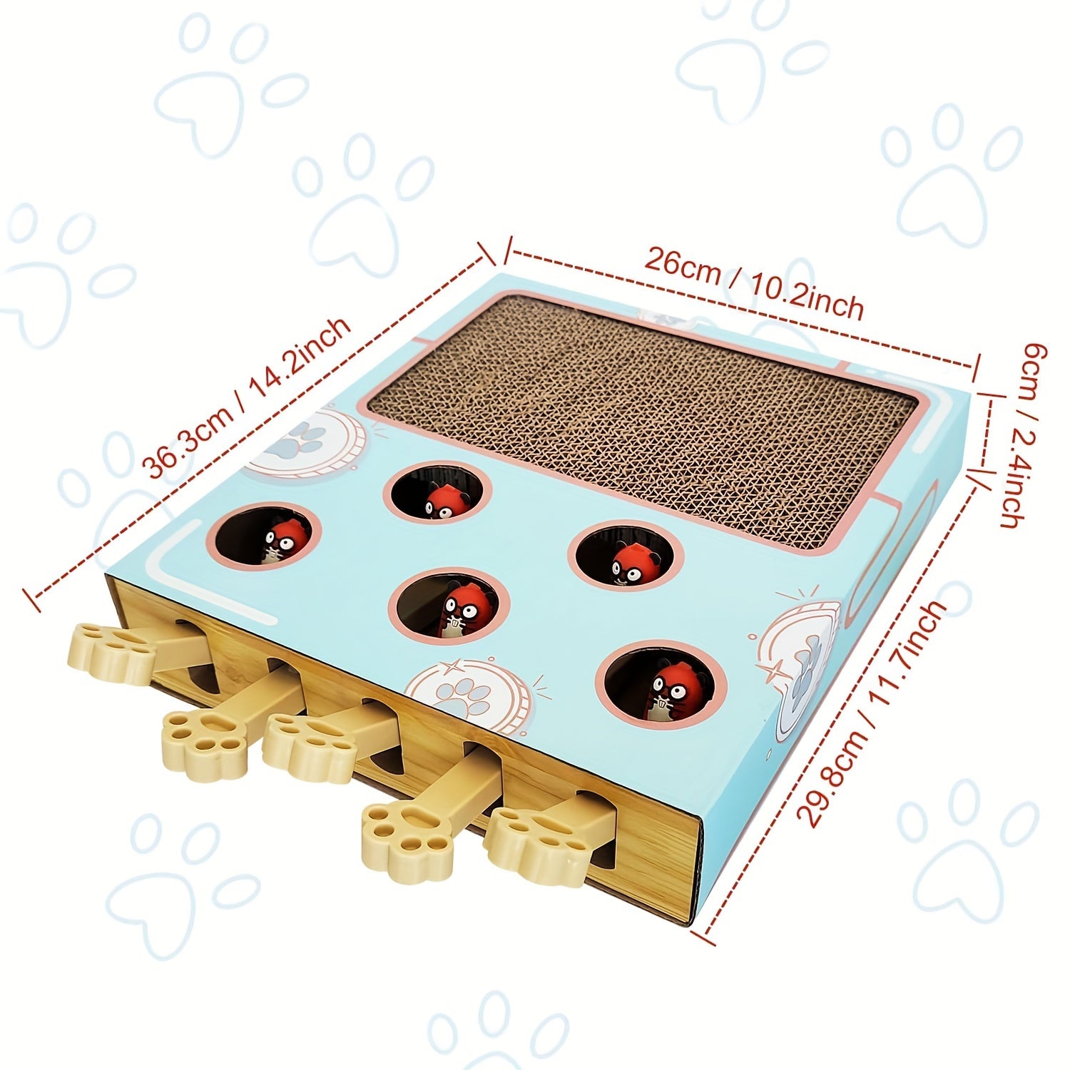 Durable Cardboard Cat Play Board Interactive Toy with Scratching Surface