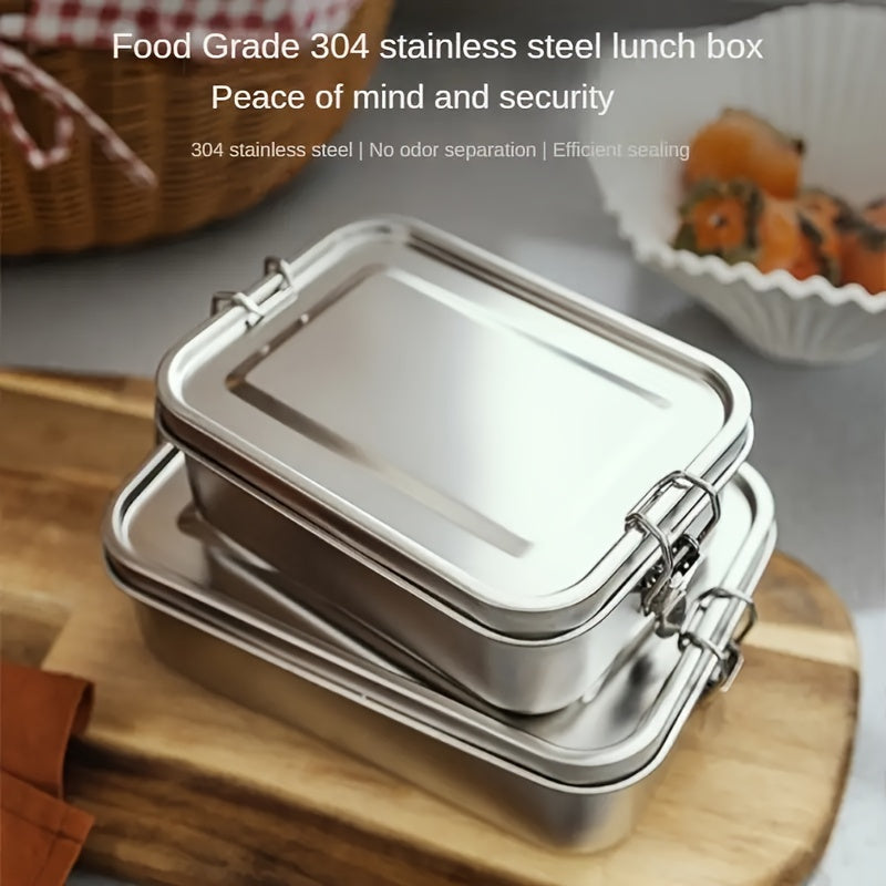 Leak-Proof Stainless Steel Lunch Box Portable Food Container with Sealed Compartments