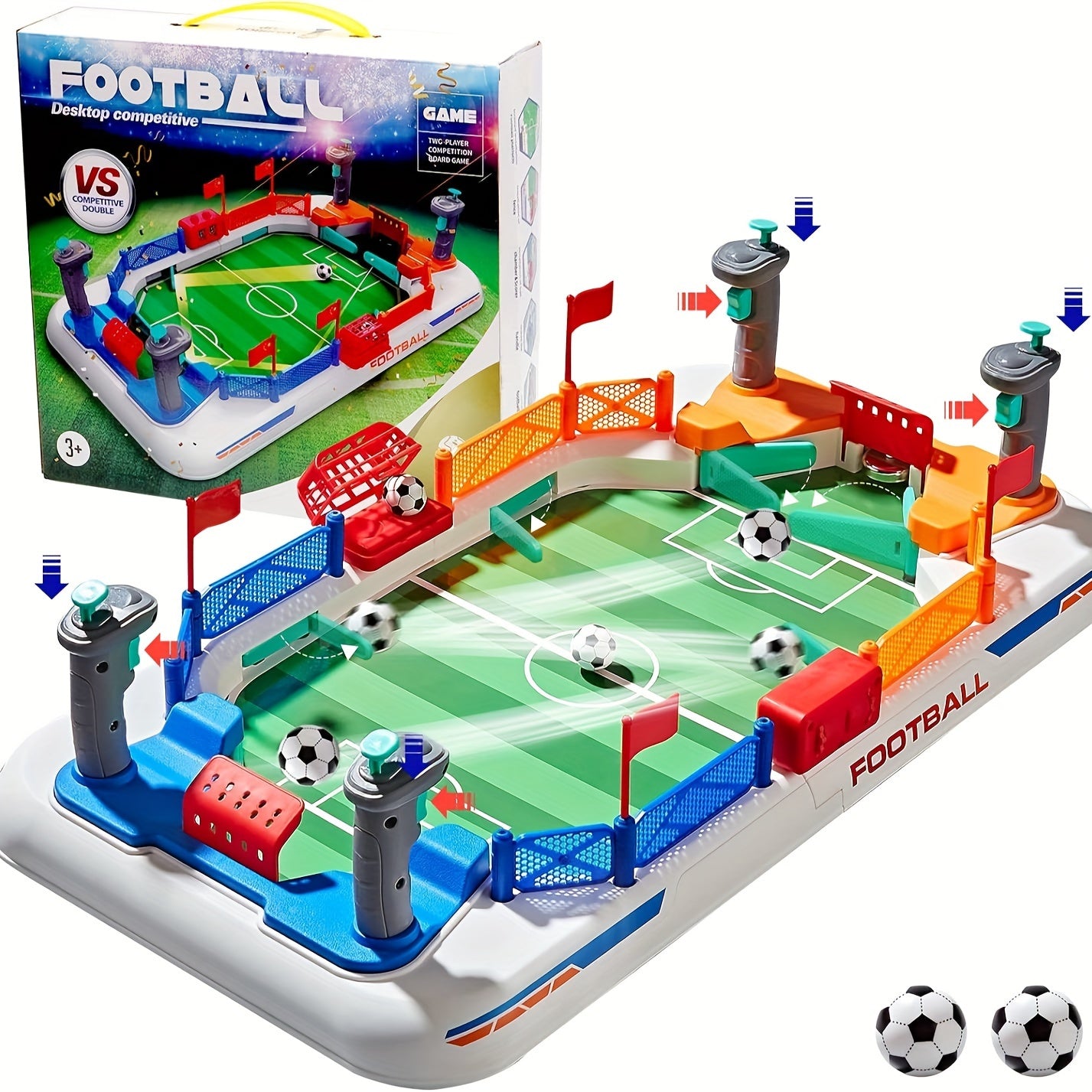 Interactive Table Football Game for Kids Ages 3-8 2-in-1 Puzzle Board Game Plastic