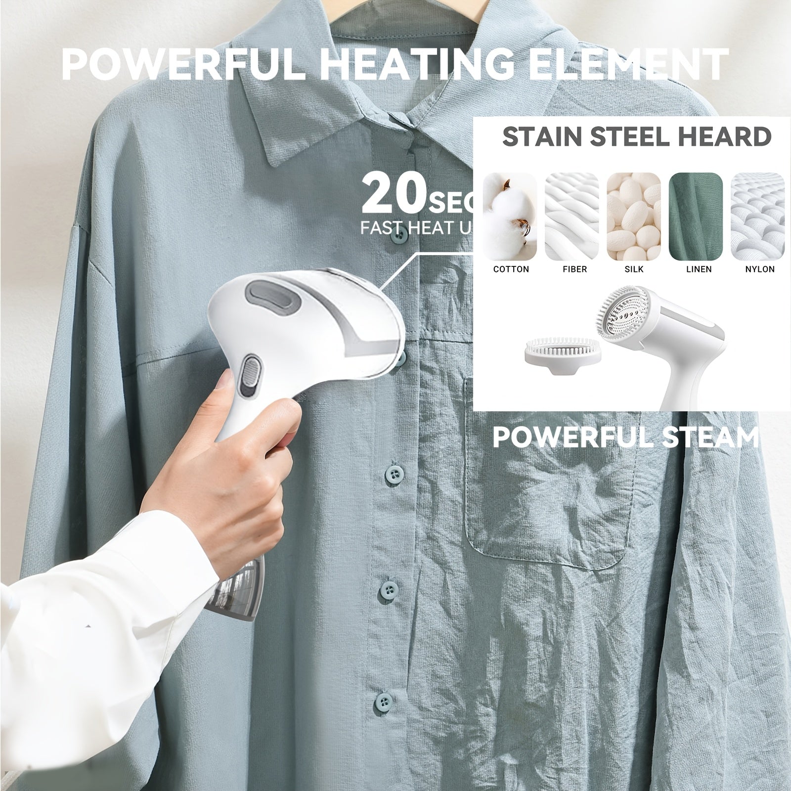 Portable Handheld Garment Steamer – Quick Wrinkle Remover 300ml Travel & Home