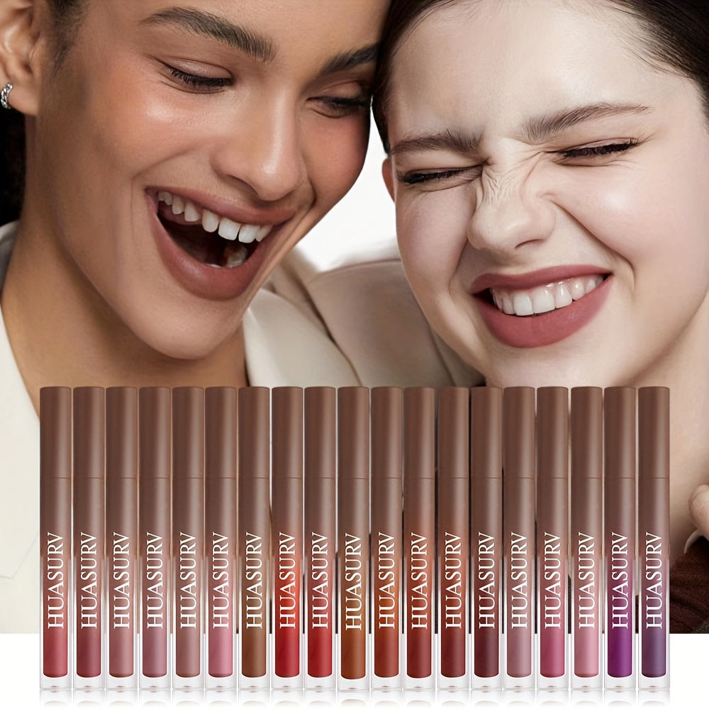 Set de brillos de labios mate de terciopelo, 19 tonos, lápiz labial de larga duración y sin desvanecimiento