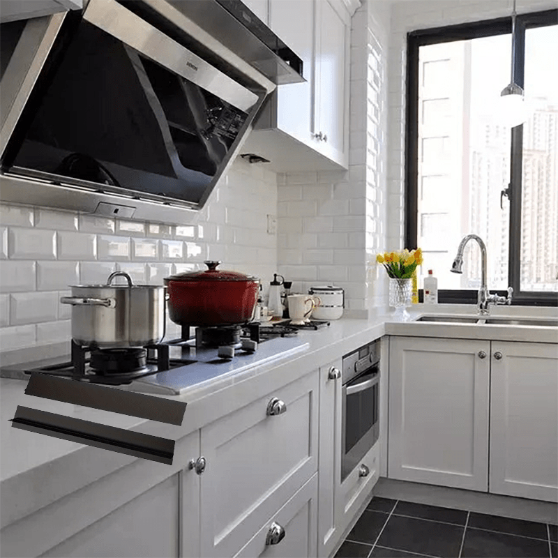 Black Silicone Gap Covers 2-Pack for Kitchen Countertop Stove and Oven Seals