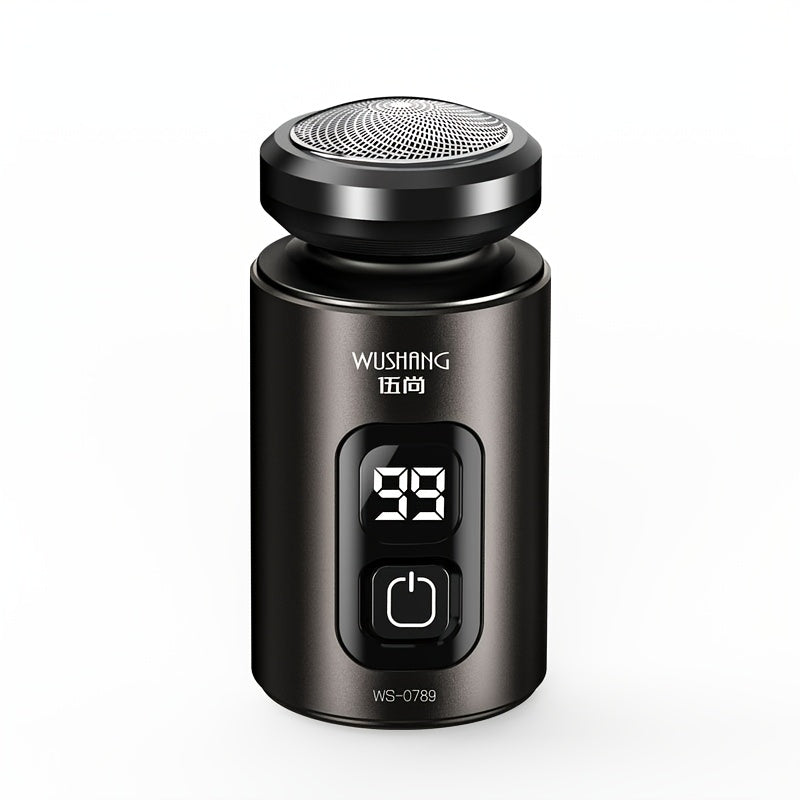 Afeitadora eléctrica portátil para hombres con resorte, recargable por USB, con pantalla LED