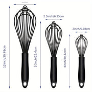 Silicone Whisk Dishwasher Safe Kitchen Cooking Heat-Resistant Powdered
