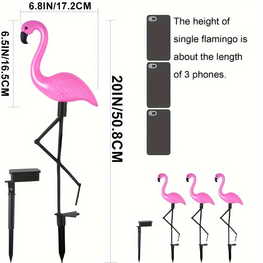 3-to'plam Flamingo quyosh energiyali yo'l chiroqlari tashqi suv o'tkazmaydigan IP44 bog' bog'lar uchun dekor