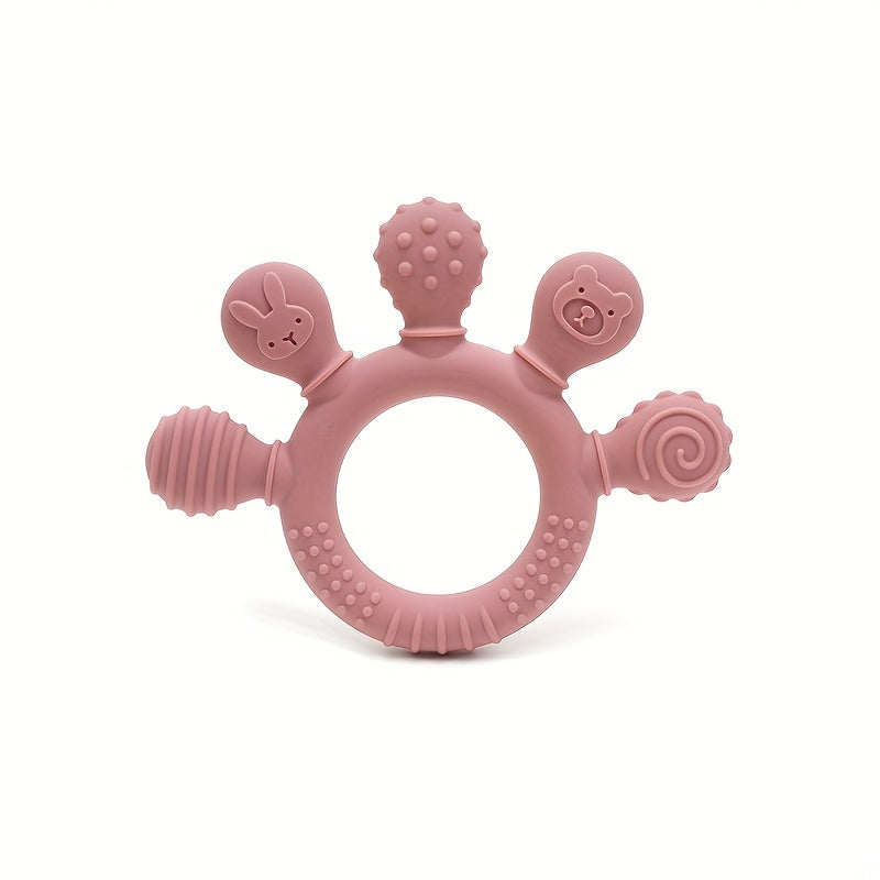 Silicone Teething Toy for Babies 0-3 Years Easy Grip Soft Chew Gift