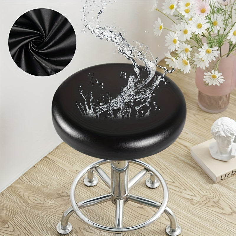 Waterproof Elastic PU Leather Stool Cover for Bar and Salon Small Round Seats