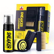 Unisex Shoe Cleaning Kit With Foam Cleaner Brushes Towel Easy Dry