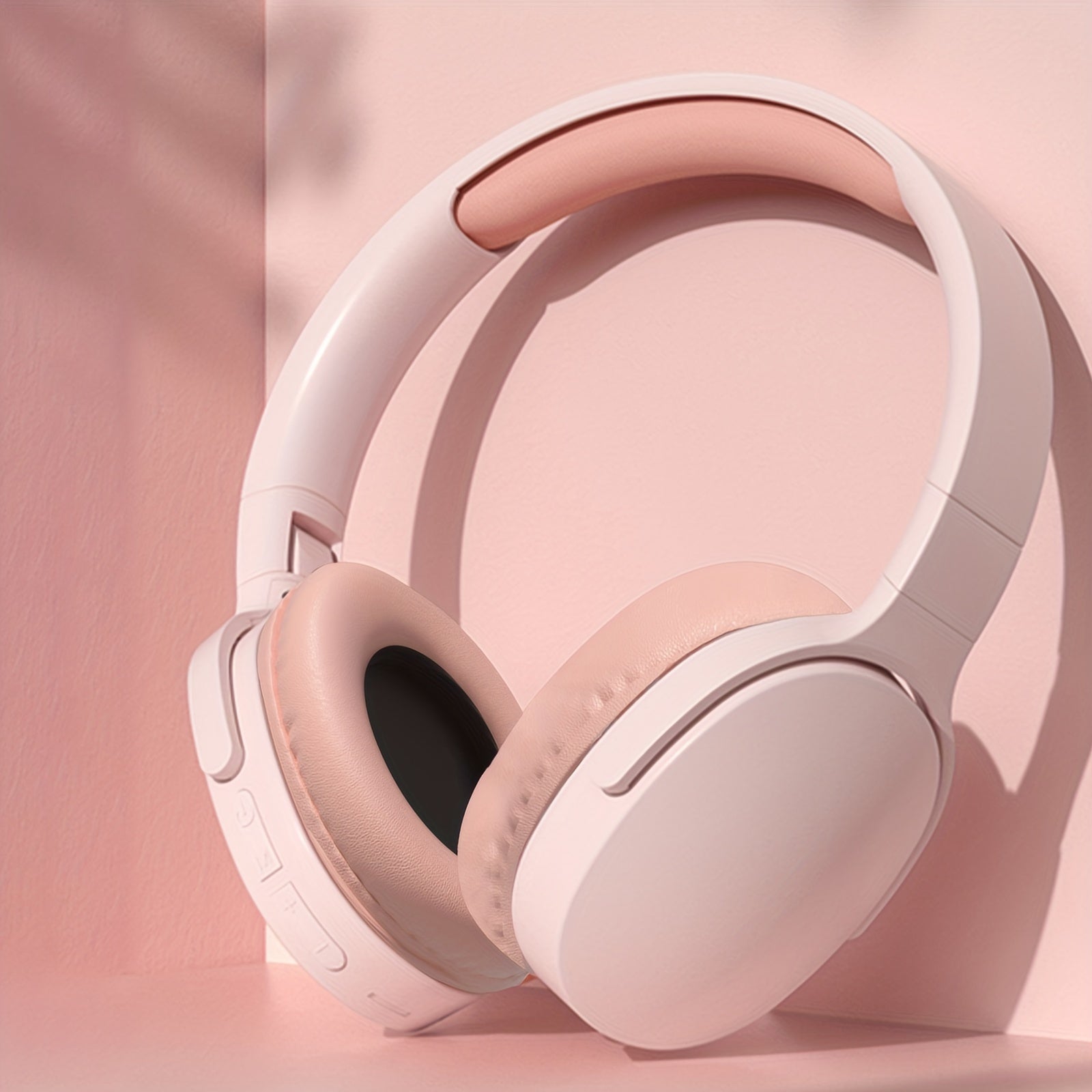 Wireless Over-Ear Headphones with 20H Playtime Noise-Canceling Microphone Foldable White
