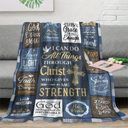 Christian Inspirational Quotes Flannel Fleece Throw Blanket Religious Scripture Verses Polyester All-Season